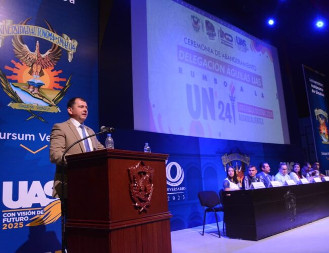 Autoridades rosalinas abanderan a la mayor Delegación Águilas UAS de la historia; 335 deportistas van a la Universiada Nacional 2024